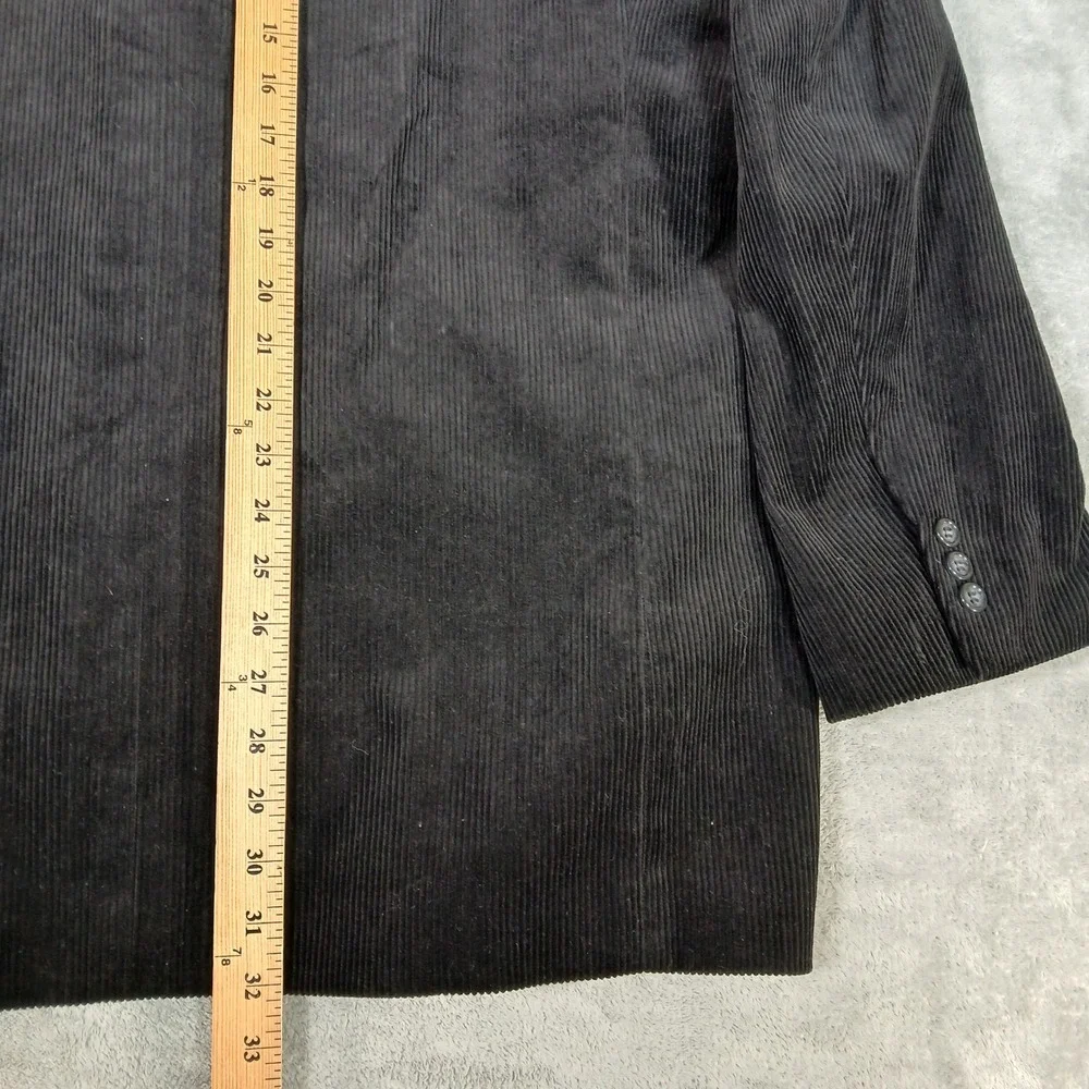 Croft & Barrow Y2K Sport Coat Mens 48L Corduroy Blazer Black Cotton NEW